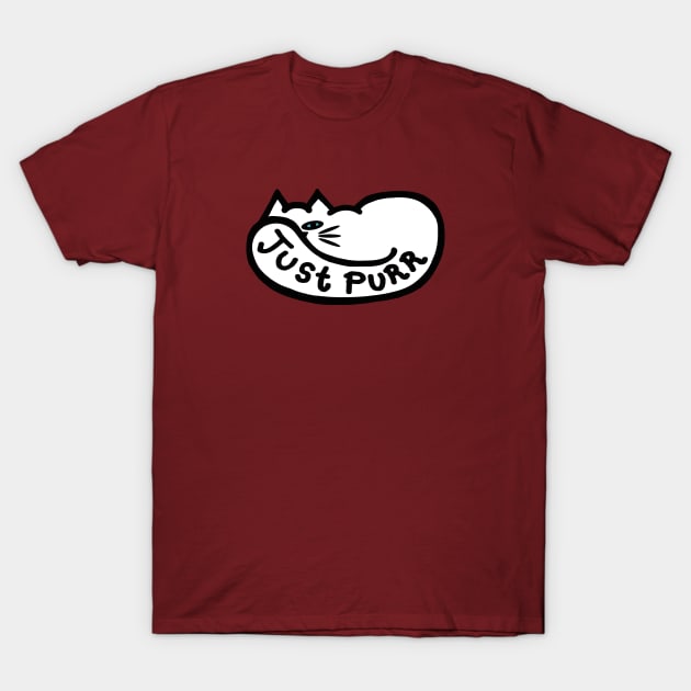JUST PURR, White Cat T-Shirt by RawSunArt